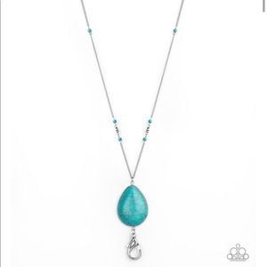 3pc necklace and earring set (turquoise/silver)
